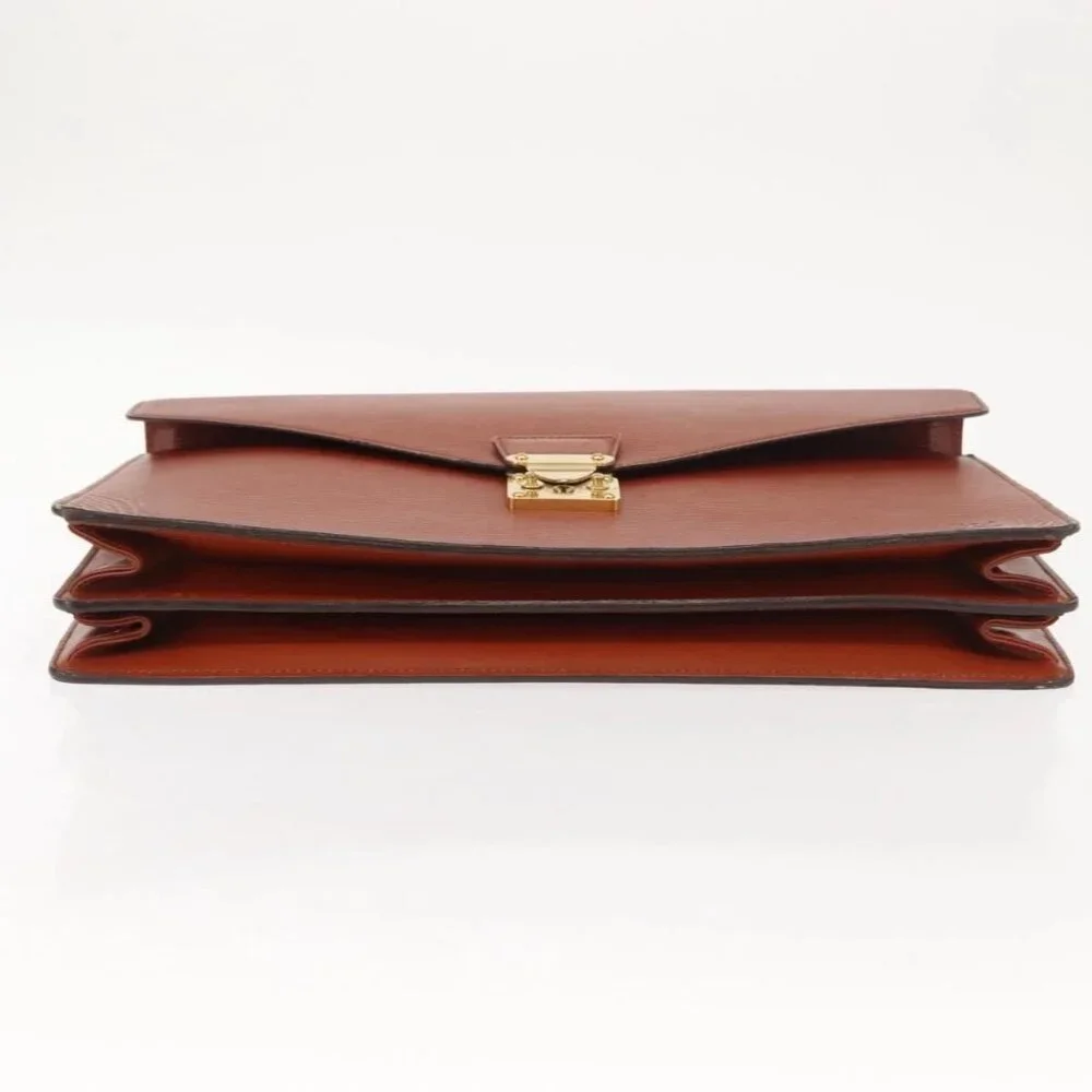 LOUIS VUITTON Epi Serviette Ambassador Business Bag Brown M54413 LV Auth 148062